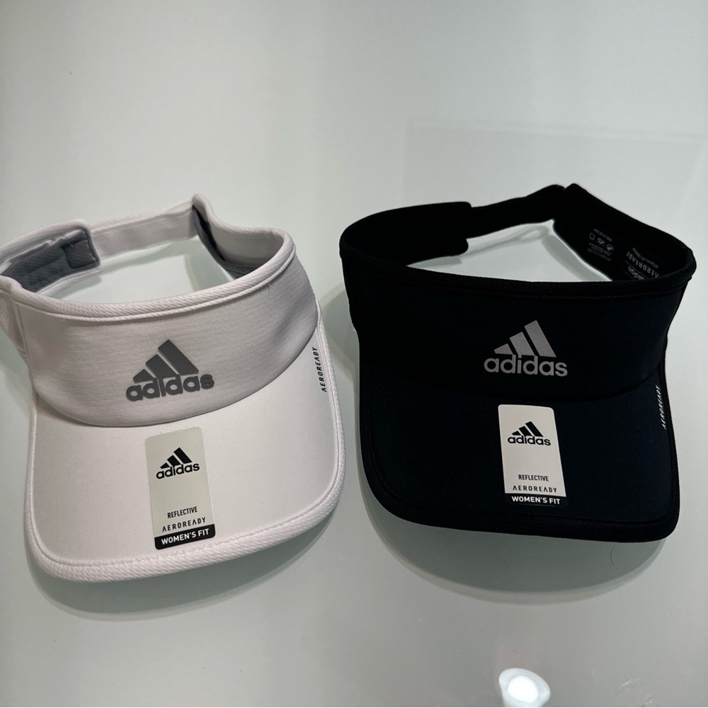 Adidas Womens Aeroready Black White Visor Cap Adjustable vs10